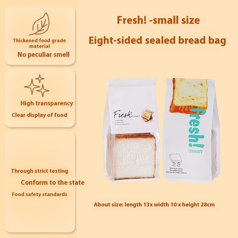 PE Stand up Pouch Supplier - OEM Commercial Recyclable 450g Toast Bread Packaging
