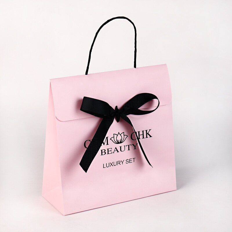Paper Gift Bag Supplier - OEM Wholesale Custom Printed Logo Luxury White