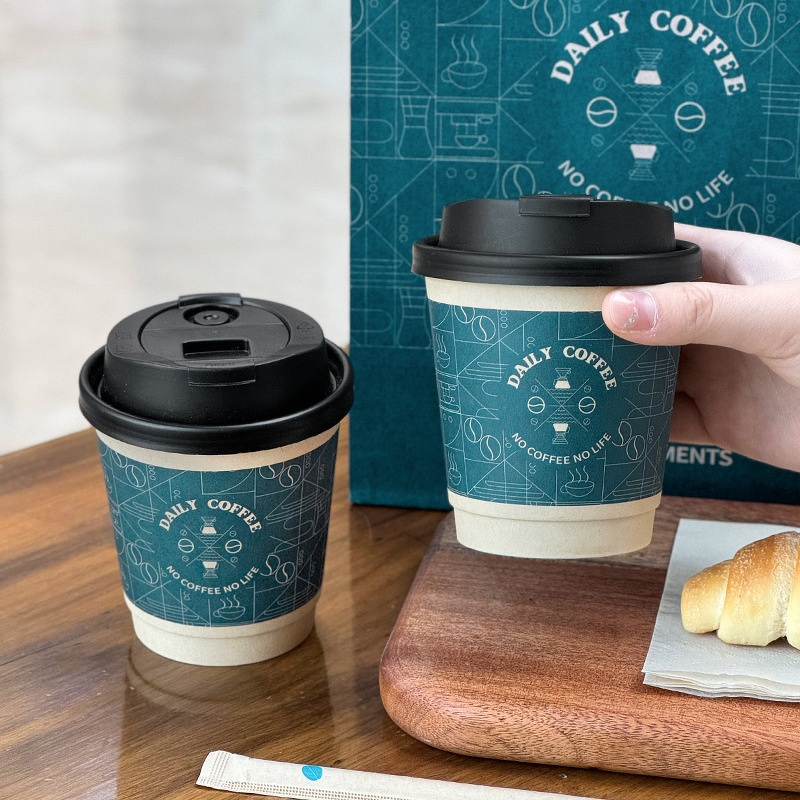 Kraft Craft Cups Manufacturer - OEM Trendy Disposable Lids Takeaway Packing