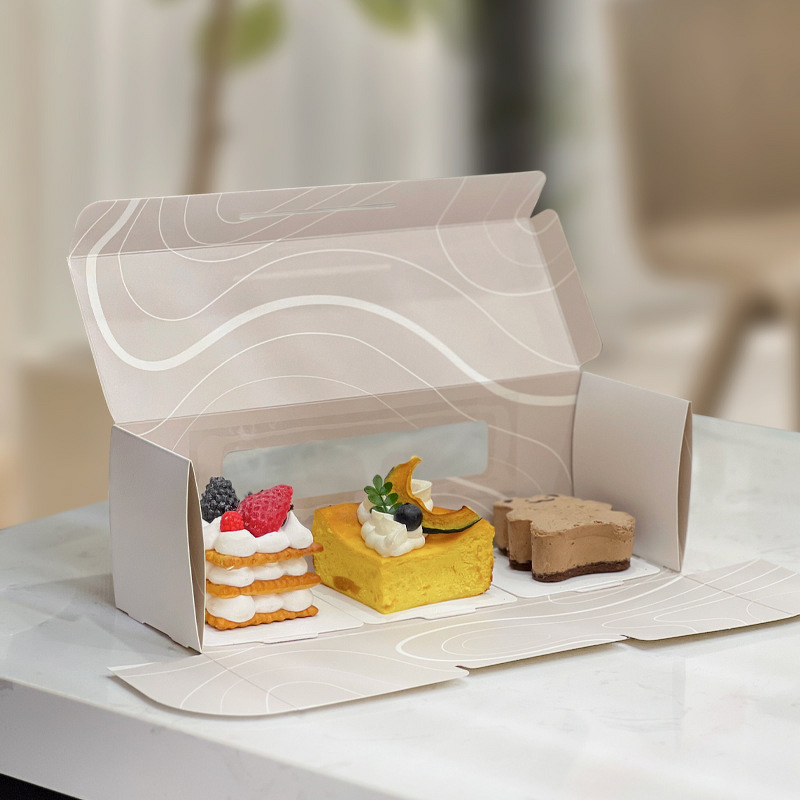 Silver Egg Tart Packaging Supplier - OEM Exquisite French Puff Dessert Folders