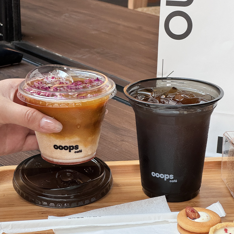 Black Iced Coffee Cup Supplier - OEM Commercial Thickened American Style Plastic