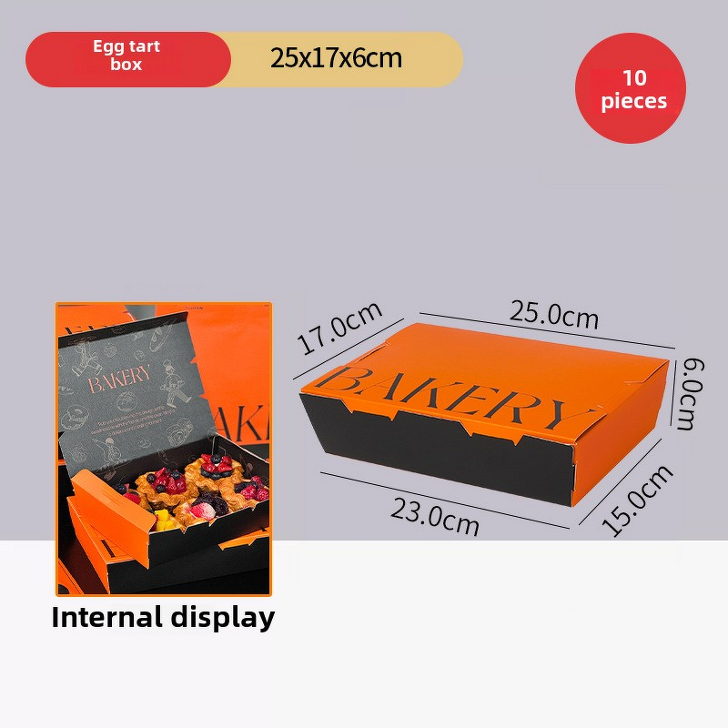 Egg Tart Packaging Box Factory - OEM High Quality 6-Piece Paperboard Takeaway