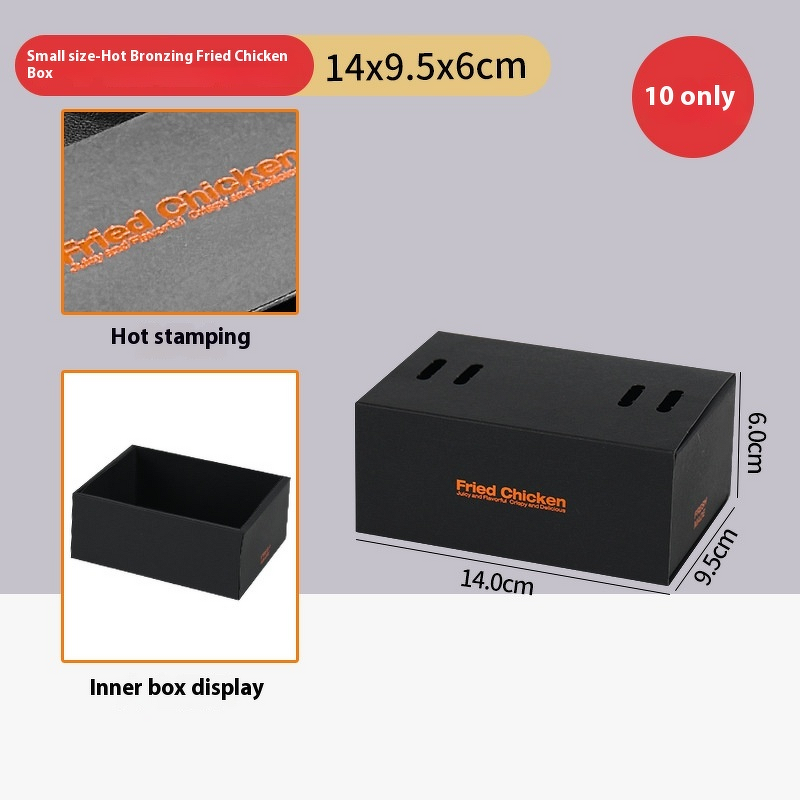 Black Cardboard Box Factory - OEM High-End Take-Out Korean Fried Chicken Box