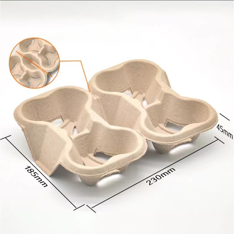 Paper Pulp Cup Holder Factory - OEM Custom Biodegradable Detachable Double Cups