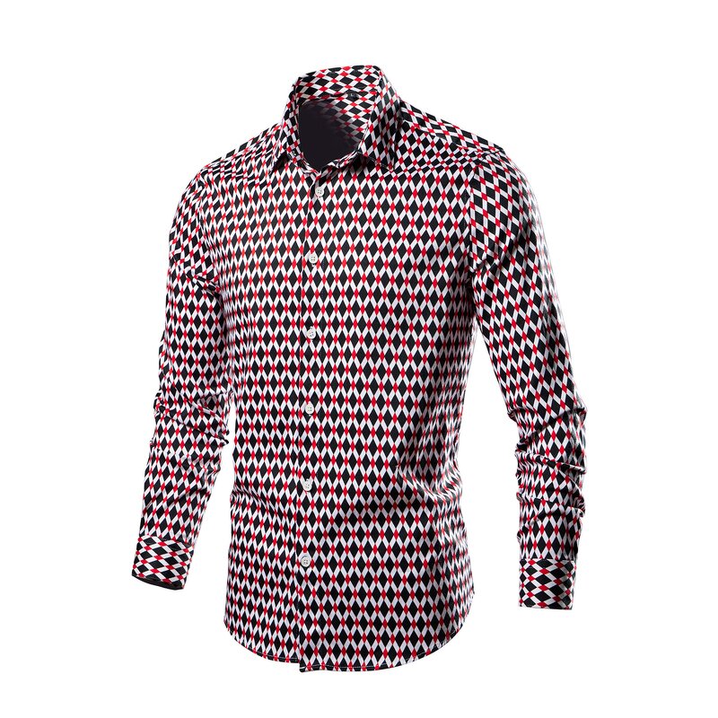 Men's Shirt Factory - OEM Premium Printed Casual Loose Long Sleeve