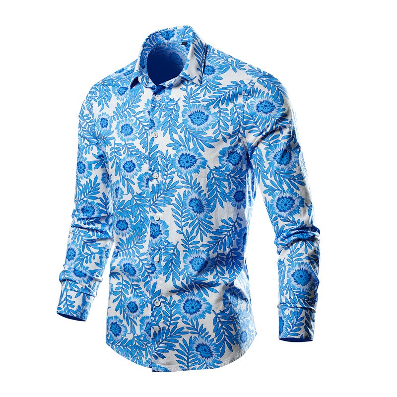 Men's Shirt Factory - OEM Premium Printed Casual Loose Long Sleeve