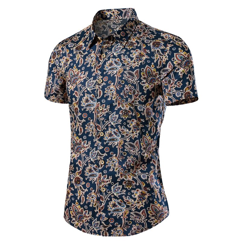 Men's Shirt Factory - OEM Fashion Big Tall Casual Printed Short