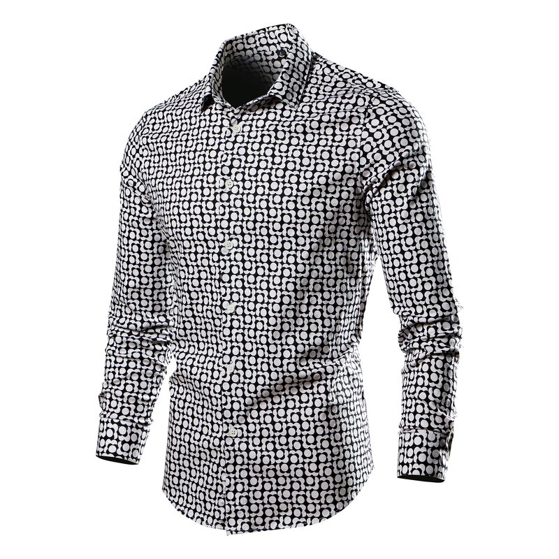 Men's Shirt Factory - OEM Premium Printed Casual Loose Long Sleeve