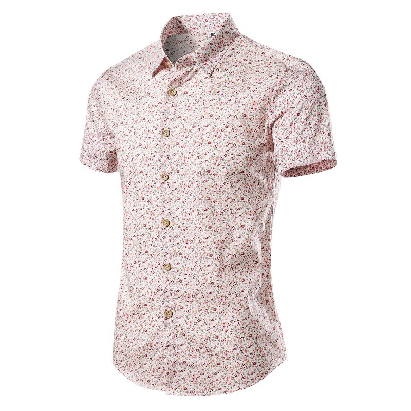 Men's Shirt Factory - OEM New Short Sleeve Printed Floral