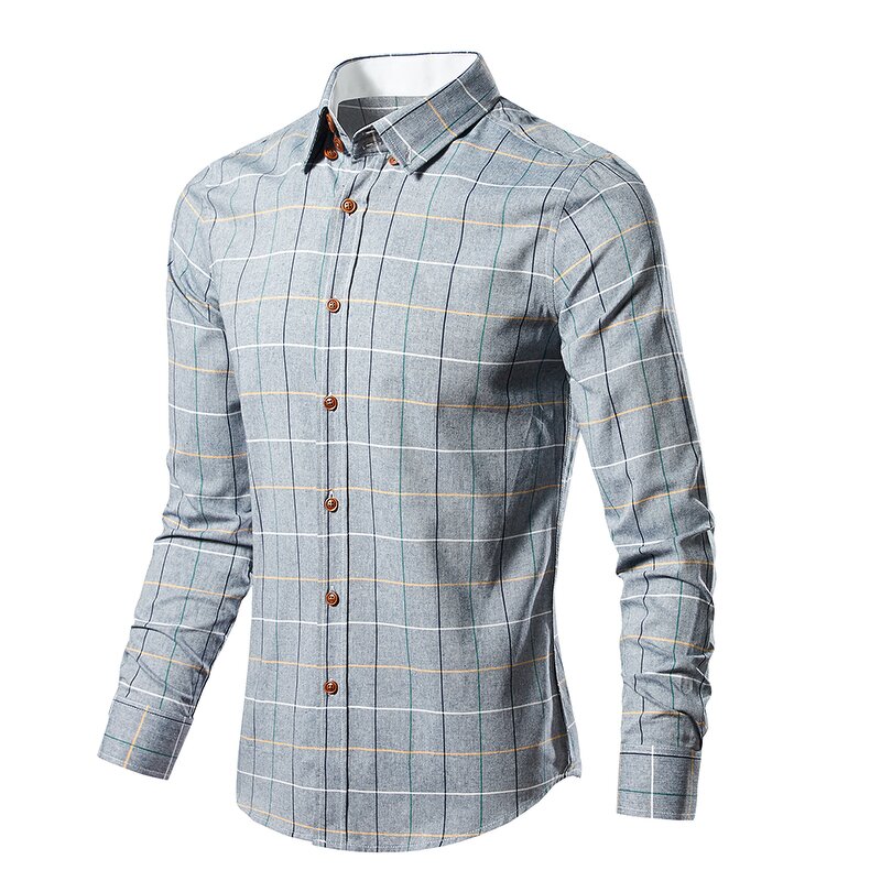 Men's Shirt Manufacturer - OEM Autumn Casual Plaid Long Sleeve