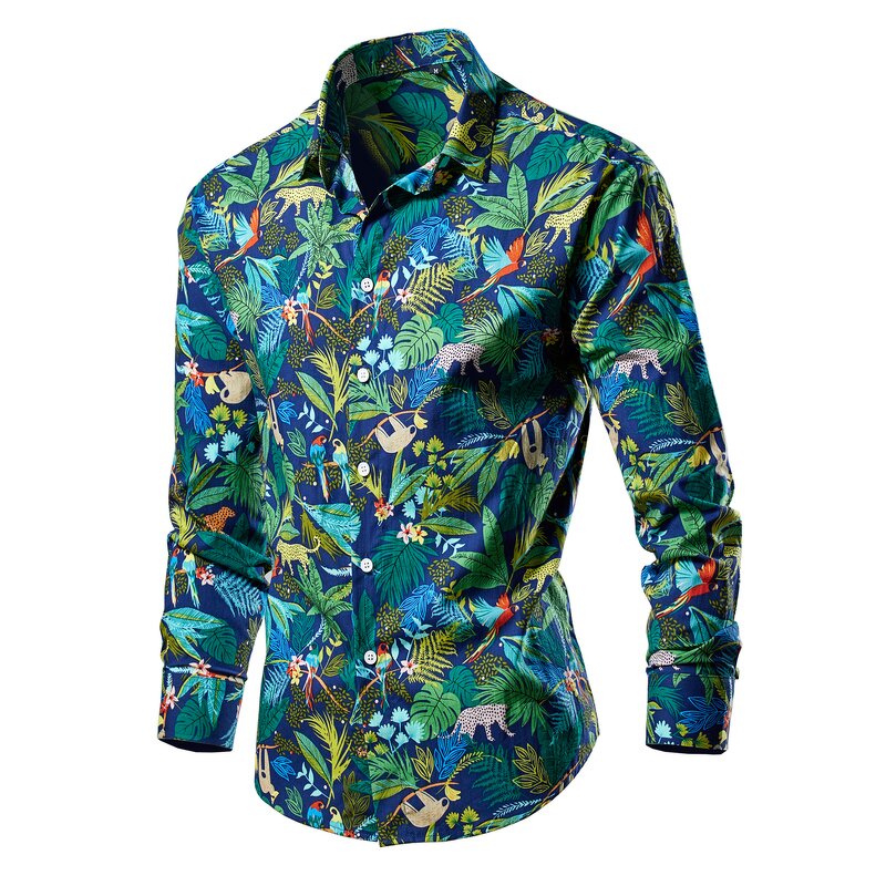 Men's Shirt Manufacturer - OEM Hot Sale Spring Printed Long Sleeve