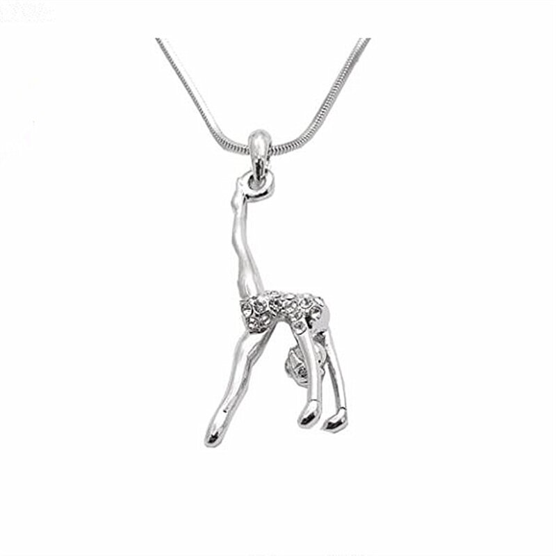 Gymnastics Necklace Factory - OEM Custom Bling Crystal Figure