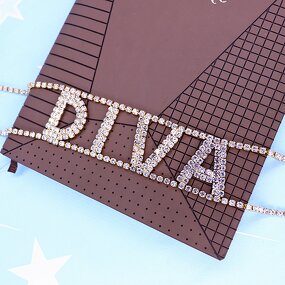 Letter Necklace Manufacturer - OEM New Arrival Crystal DIVA