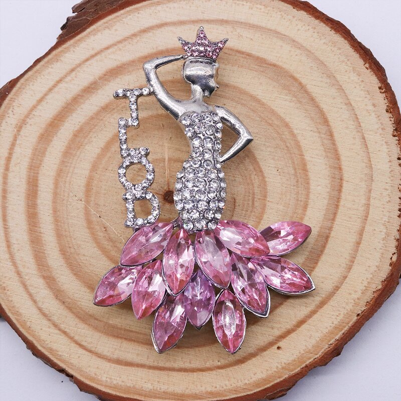 Sorority Brooch Manufacturer - OEM Ready to Ship Queen Crown Crystal