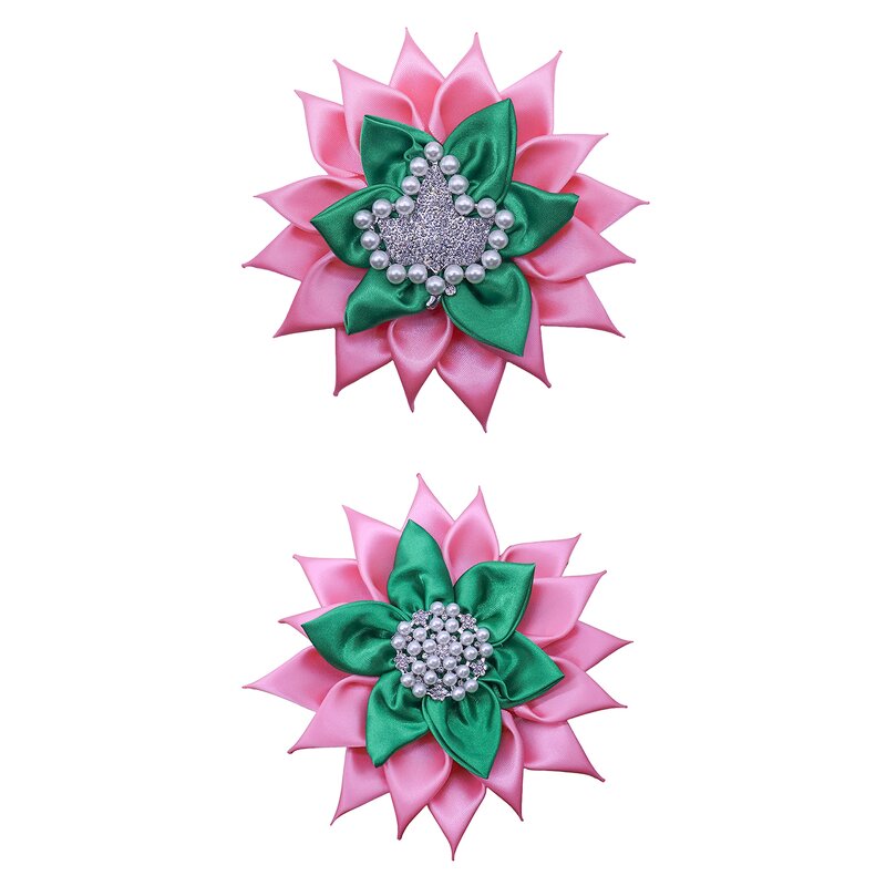 Corsage Brooch Factory - OEM Handmade Pink Green Petals Pin