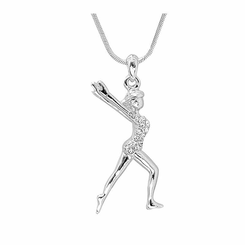 Gymnastics Necklace Factory - OEM Custom Bling Crystal Figure