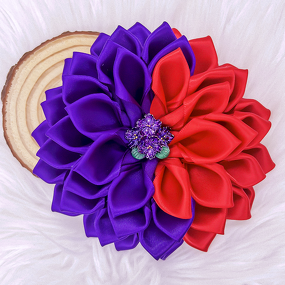 Corsage Pin Factory - OEM Handcrafted Purple Red DST Symbol