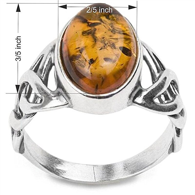 Amber Ring Factory - OEM Fancy Marquise Oval Large Center