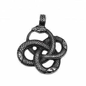 Viking Necklace Charm Factory - OEM Antique Silver Dragon Ouroboros