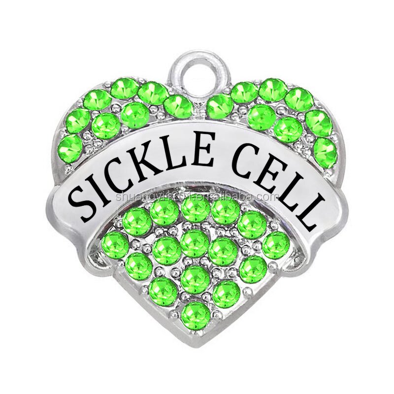 Crystal Charms Factory - OEM Personalized Sickle Cell Pave Hearts