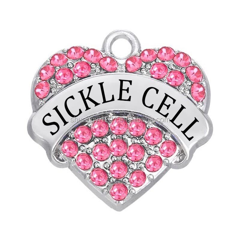 Crystal Charms Factory - OEM Personalized Sickle Cell Pave Hearts