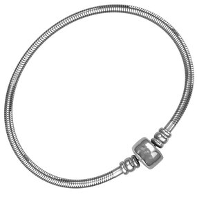 Snake Chain Bracelet Factory - OEM Silver Plated Bead Barrel Clasp