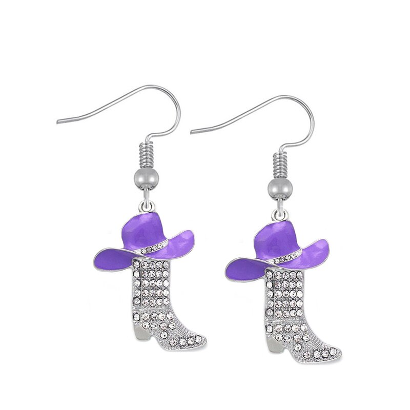 Western Earrings Factory - OEM Silver Plated Cowboy Hat Boot