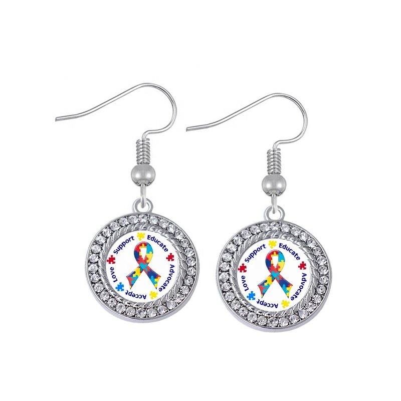 Autism Earrings Factory - OEM Eco Friendly Puzzle Piece Ribbon