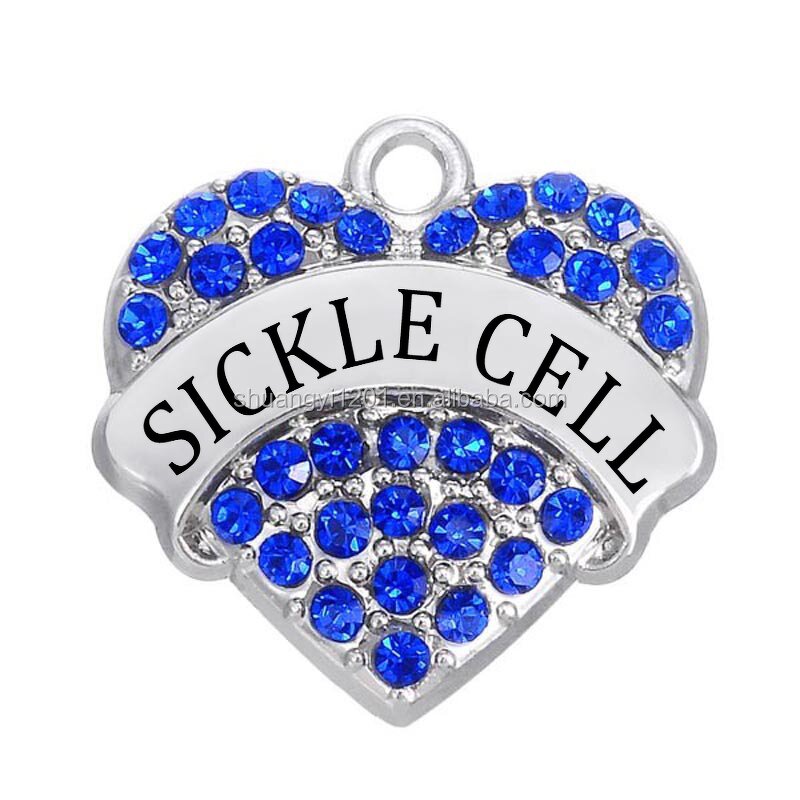 Crystal Charms Factory - OEM Personalized Sickle Cell Pave Hearts