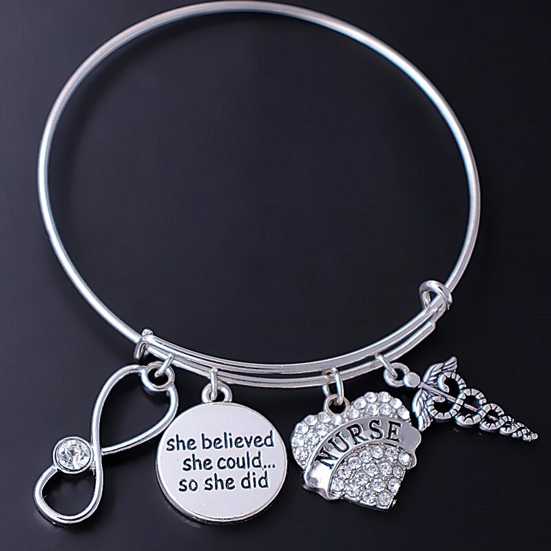 Nurse Bracelet Factory - OEM Fashion RN Stethoscope Charm Gift