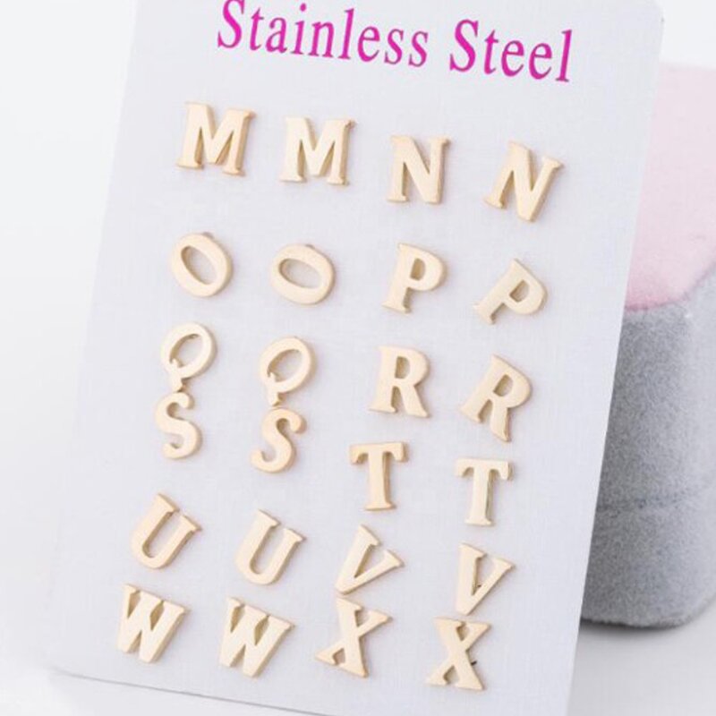 Initial Earrings Manufacturer - OEM Custom A-Z 26 Tiny Letter
