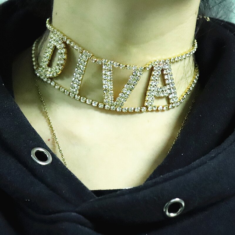 Letter Necklace Manufacturer - OEM New Arrival Crystal DIVA