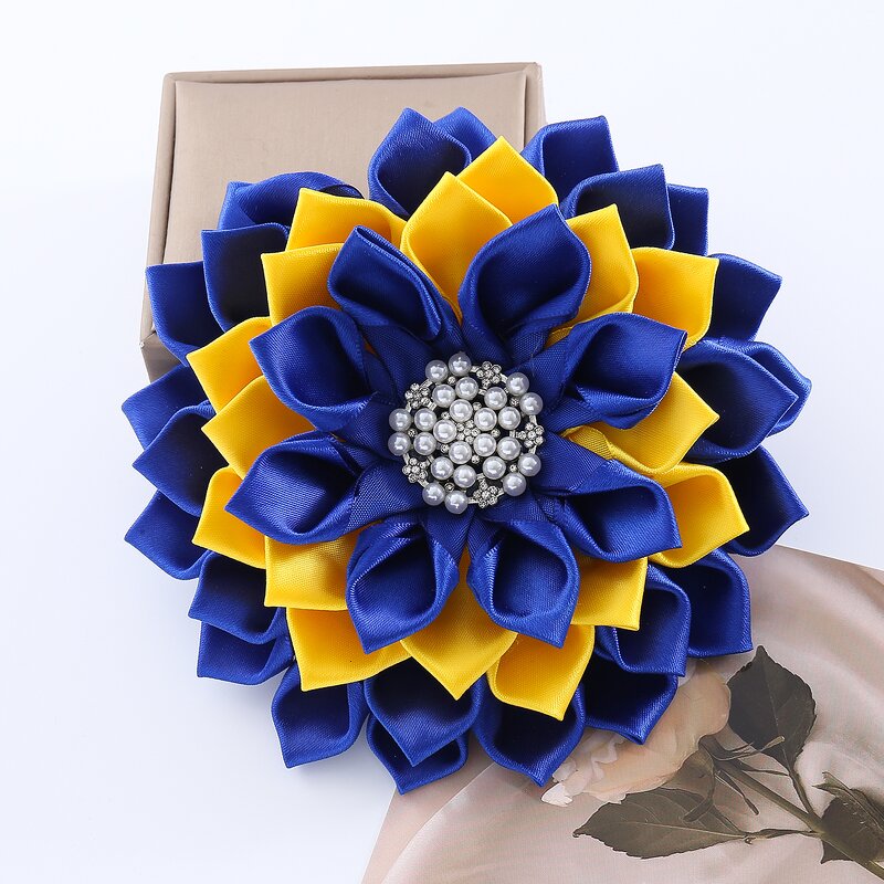 Corsage Pin Factory - OEM Royal Blue Gold Sigma Gamma Rho