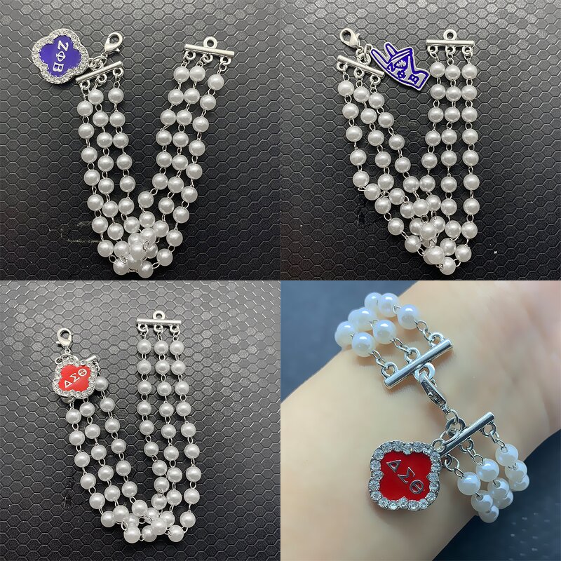 Sorority Bracelet Manufacturer - OEM Statement 3 Rows Pearl Chain