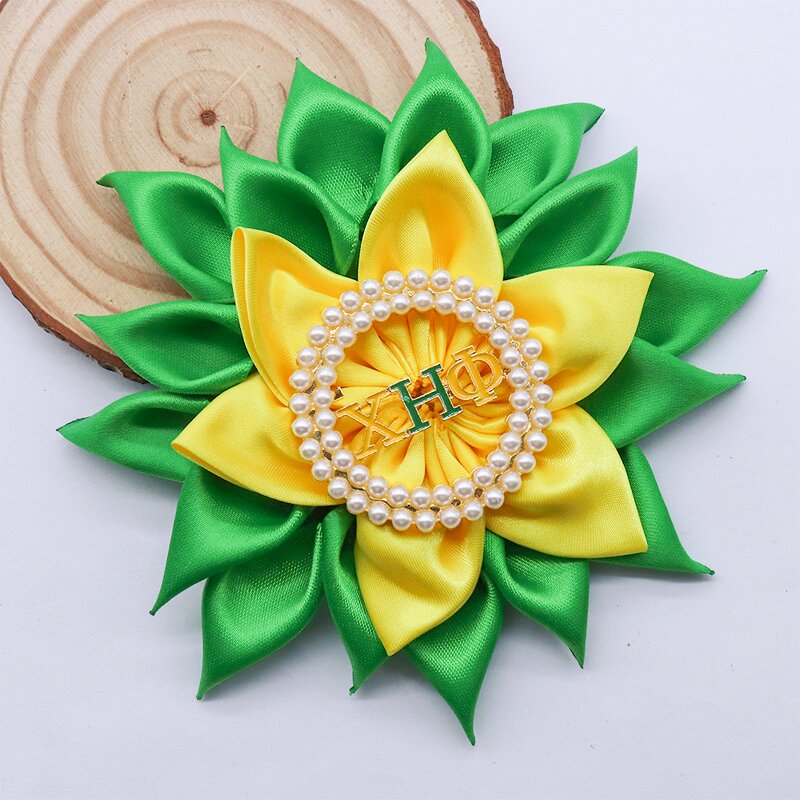 Corsage Pin Factory - OEM Newest Chi Eta Phi Green Yellow