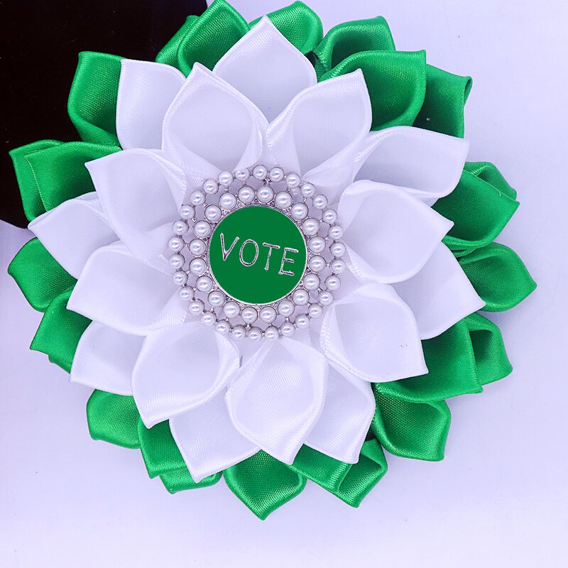Lady Corsage Pin Manufacturer - OEM Stylish Green White Iota Phi
