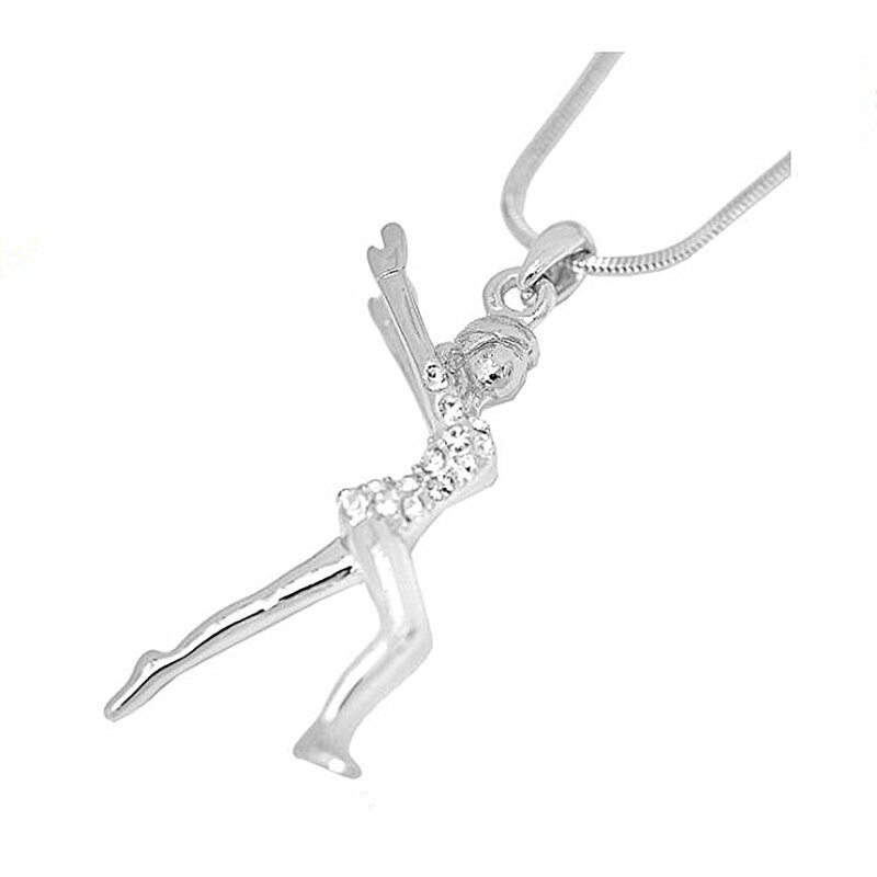 Gymnastics Necklace Factory - OEM Custom Bling Crystal Figure