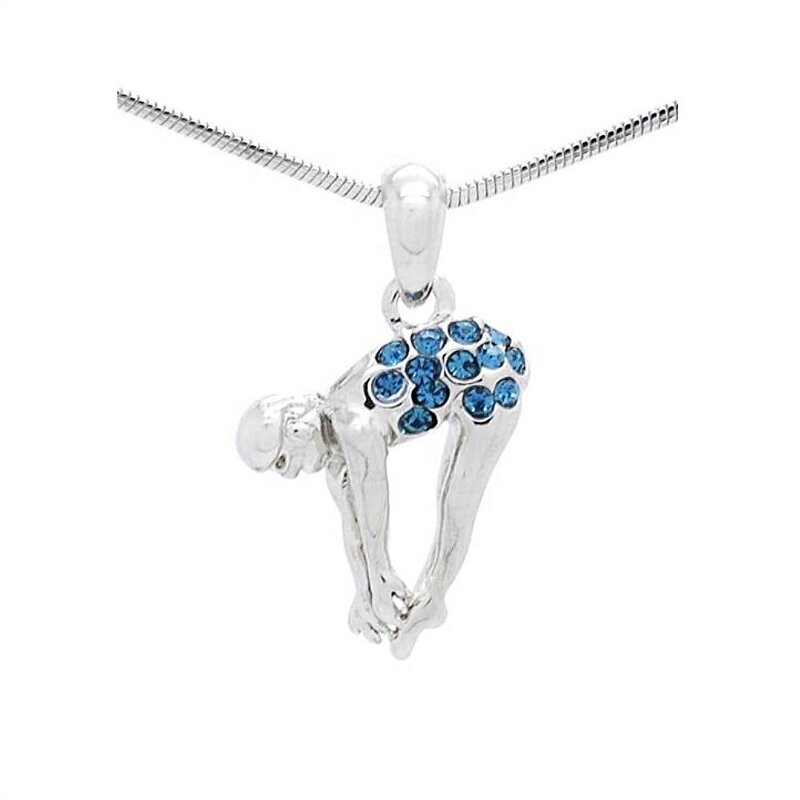 Gym Necklace Manufacturer - OEM Fashion Sparking Diamond Figure