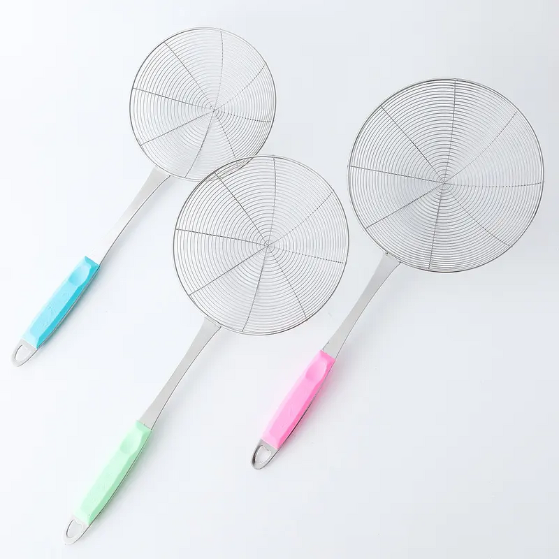 Plastic Handle Skimmer Supplier - OEM Hot Selling 3-Color Durable Kitchen Strainer