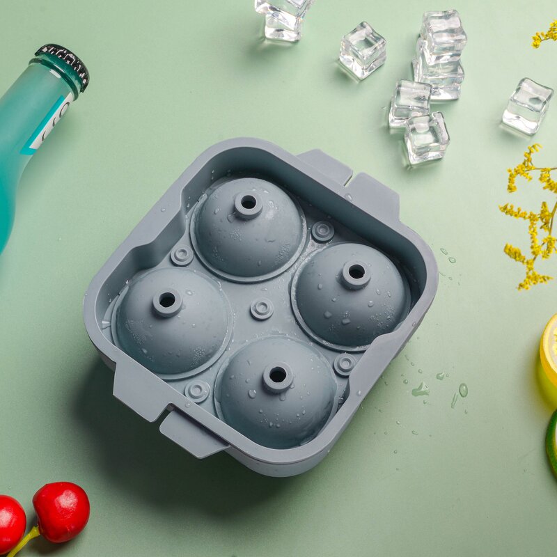 Whiskey Ice Cube Tray Factory - OEM Silicone Round with Easy Release Lid Bar