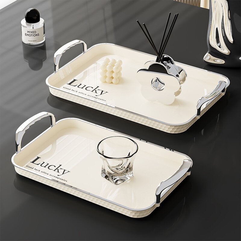 Serving Tray Supplier - OEM Modern Plastic Spill-Proof Safety Rim 2 Color