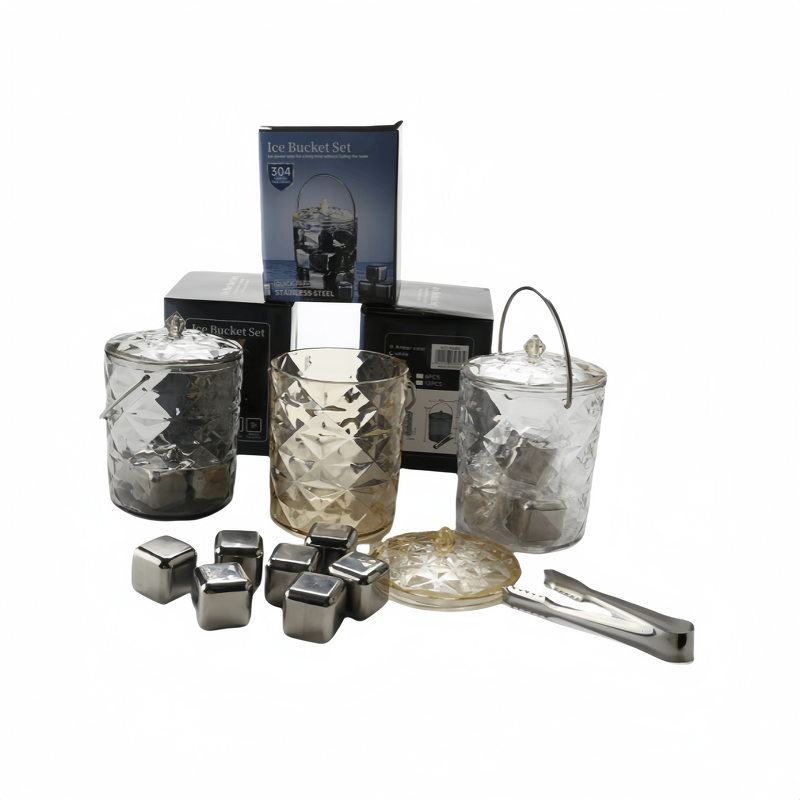 Ice Bucket Set Manufacturer - OEM Eco-Friendly Reusable Stainless Steel with Stones
