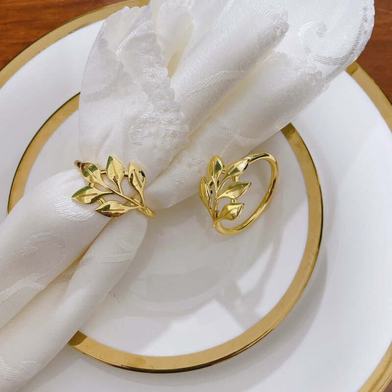 Gold Leaf Napkin Rings Manufacturer - OEM Wholesale Stainless Steel Eco-Friendly
