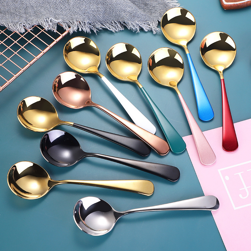 Spoon Fork Set Supplier - OEM Cute Stainless Steel Mirror Polish Round Bottom