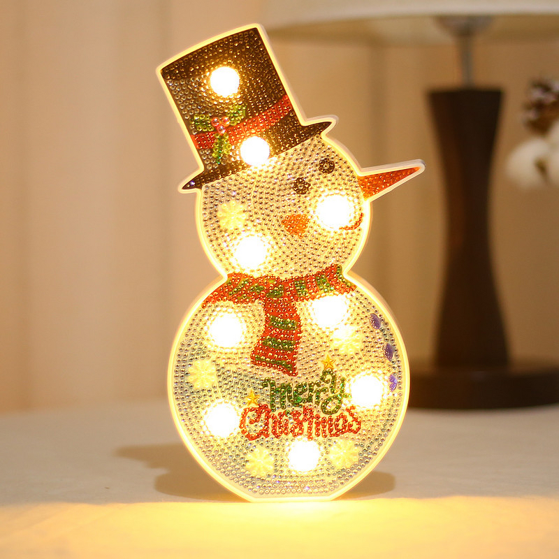 Diamond Painting Lamp Manufacturer - OEM 5D DIY Resin LED Light Snowman Tree