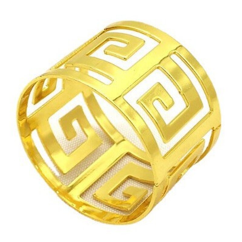 Hollow Gold Napkin Rings Manufacturer - OEM Metal with Carved Design Table Holder