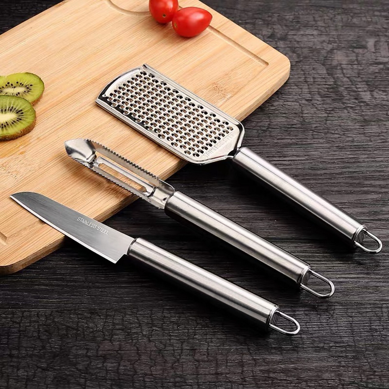 Kitchen Tool Set Factory - OEM 3pcs Stainless Steel Manual Peeler Grater Set