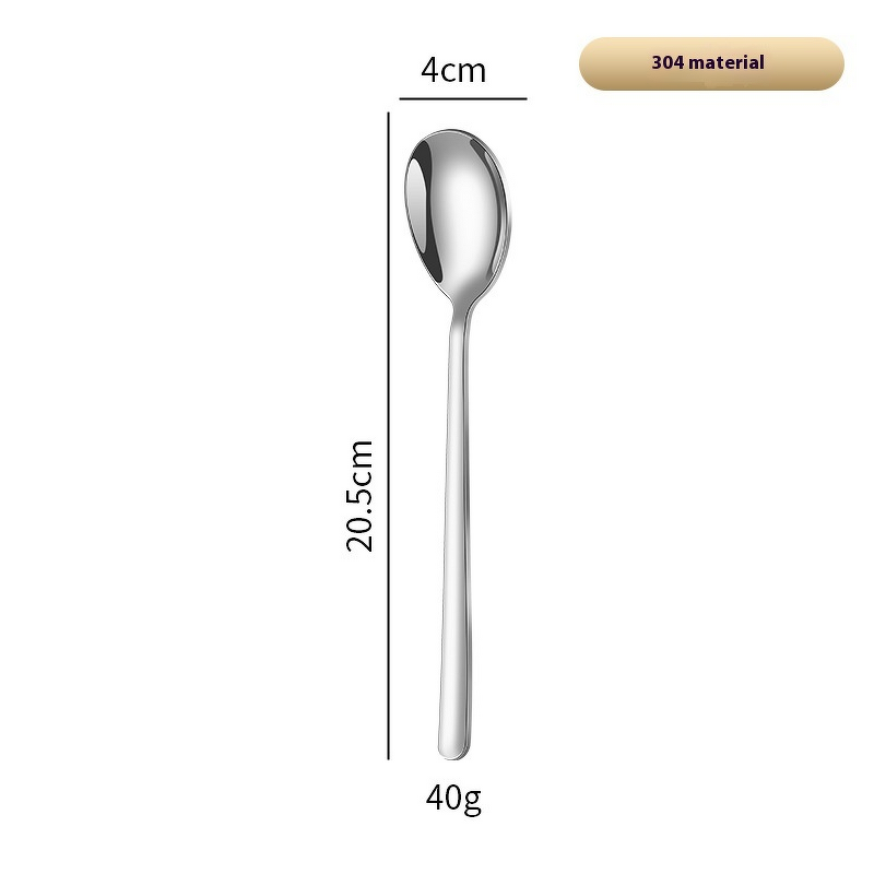 Stainless Steel Spoon Supplier - OEM 304 Long Handle Mirror Polish Korean Style