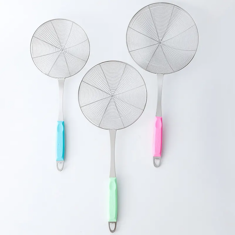 Plastic Handle Skimmer Supplier - OEM Hot Selling 3-Color Durable Kitchen Strainer