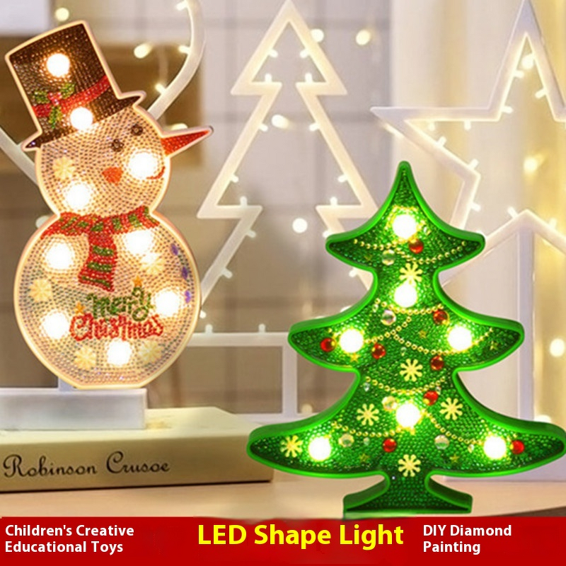 Diamond Painting Lamp Manufacturer - OEM 5D DIY Resin LED Light Snowman Tree